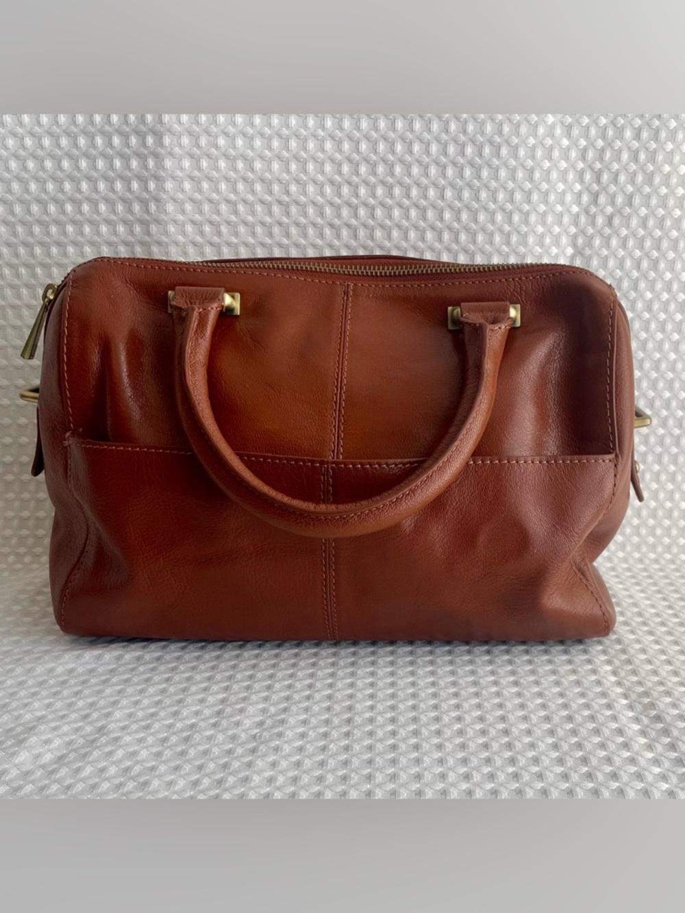 Rich Brown RACHEL ROY Leather Handbag w/ Gold Toned Hardware  Doctor Style #766 - Picture 5 of 10